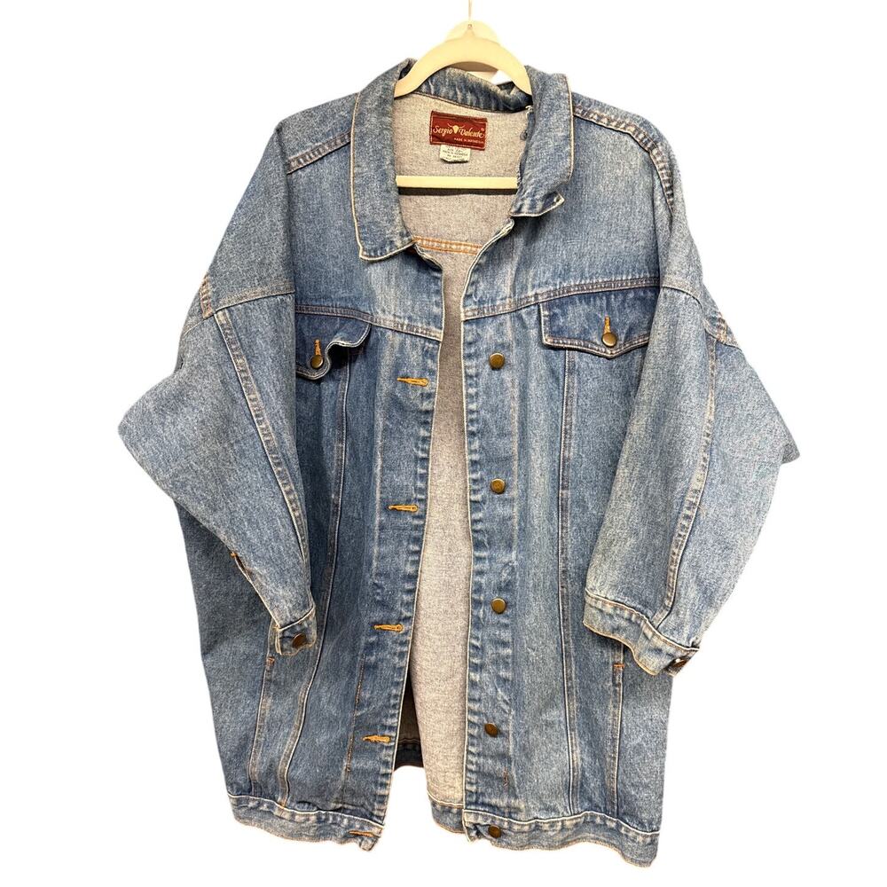Vintage 90s Sergio Valente Denim 20.5 Western Country Ranchwear Jacket Cotton XL